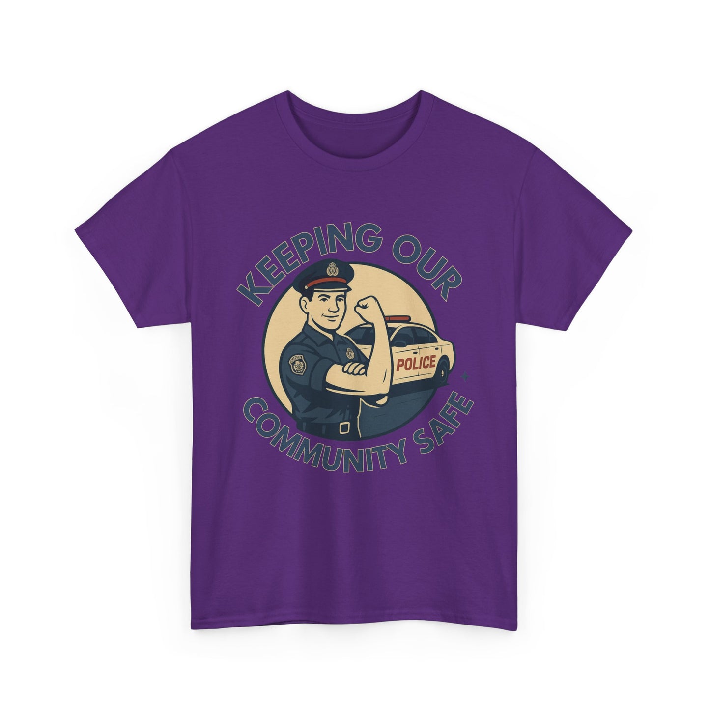 Male Police, Community Safety Tee - Unisex Heavy Cotton Shirt, Police Appreciation T-Shirt, Gift for Heroes, Casual Wear, Law Enforcement Support