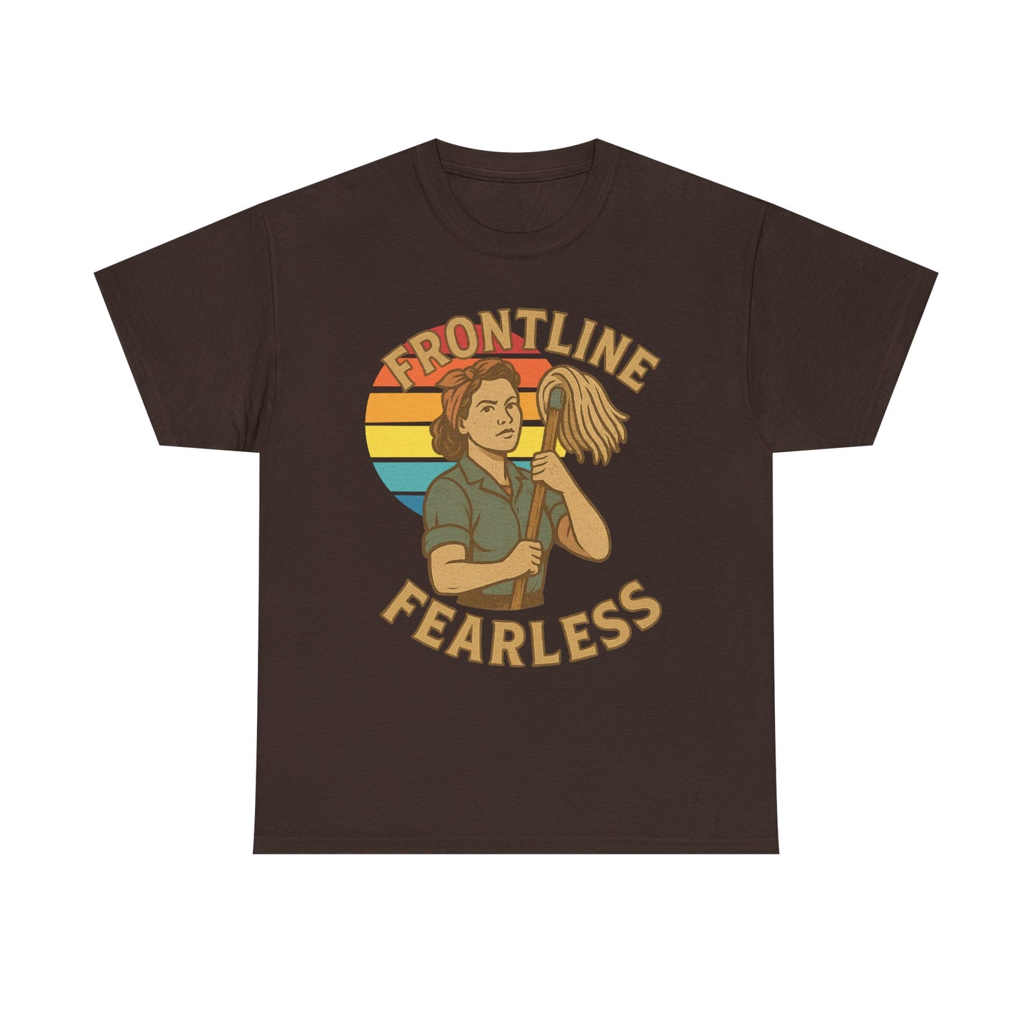 Fearless Frontline Unisex Heavy Cotton Tee, Inspirational T-Shirt, Women's Empowerment Shirt, Everyday Comfort Wear, Gift for Heroes