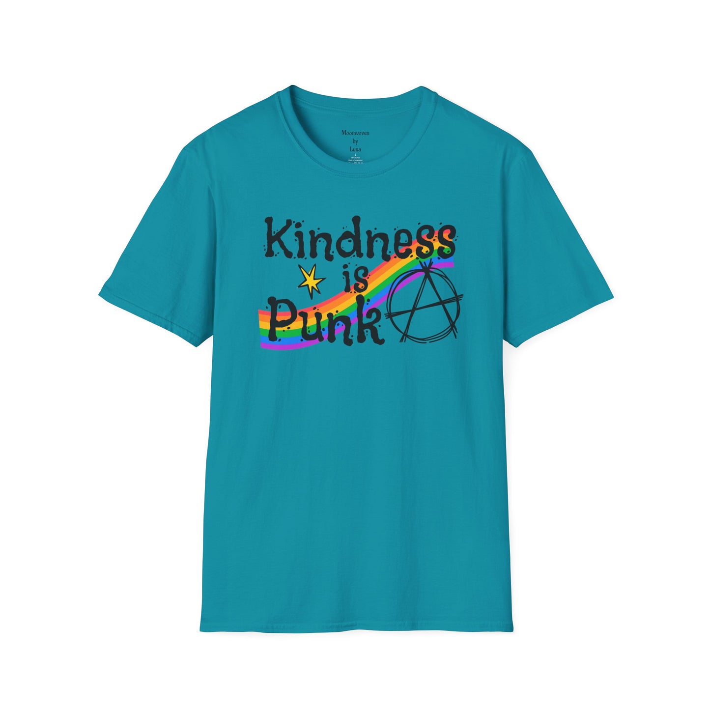 Kindness is Punk T_shirt, design by Moonwoven by Luna