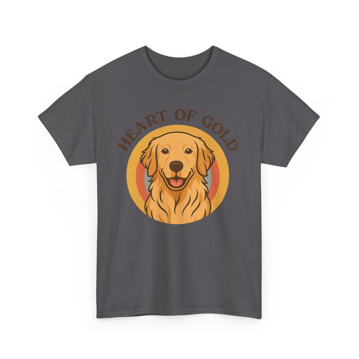 Golden Retriever, Heart of Gold Dog Tee - Unisex Heavy Cotton T-Shirt, Pet Lover Gift, Animal Lover Apparel, Golden Retriever Shirt,