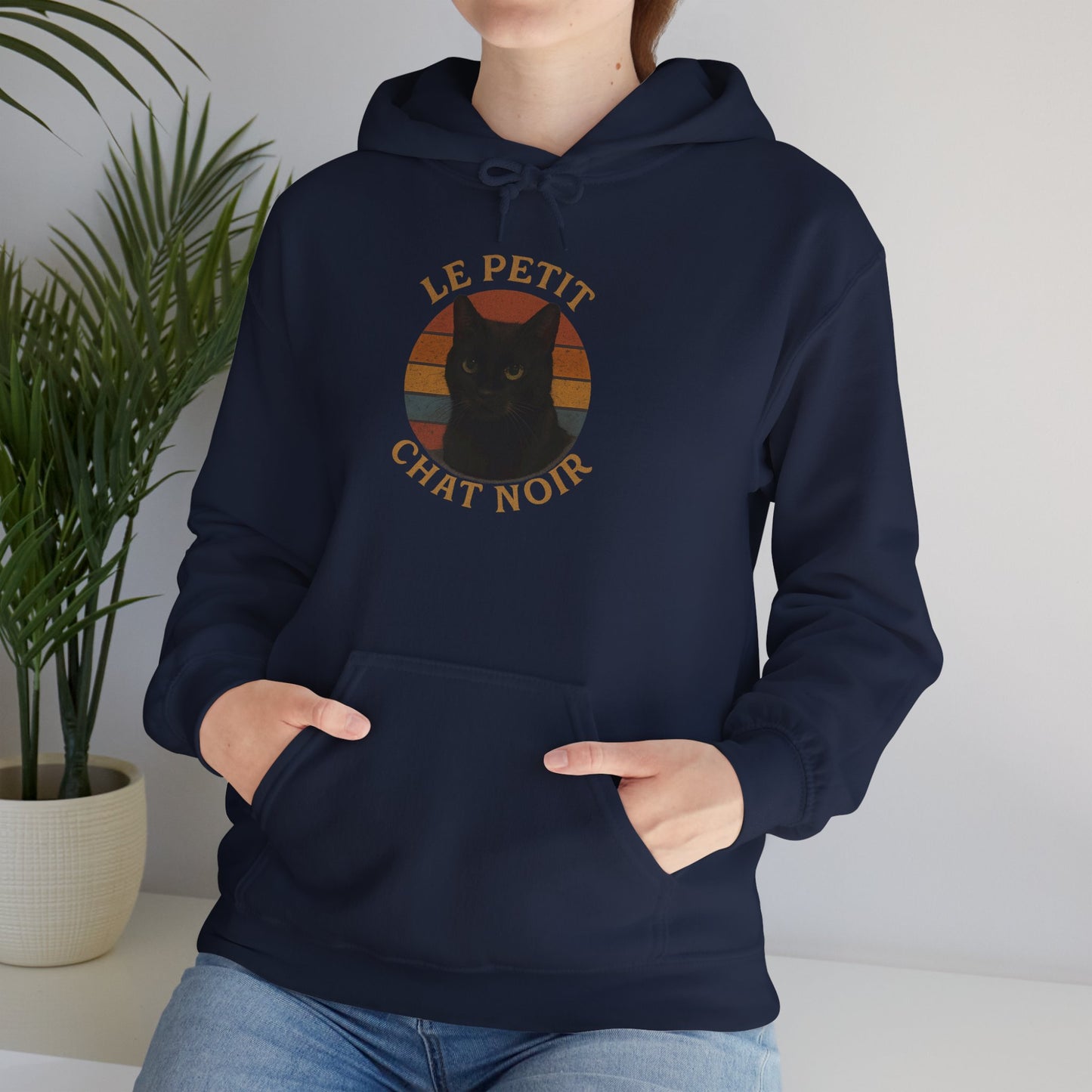 Black Cat-Themed Hoodie, Cozy Cat Sweatshirt, Animal Lover Gift, Perfect for Fall, Casual Wear, Unique Gift for Cat Lovers