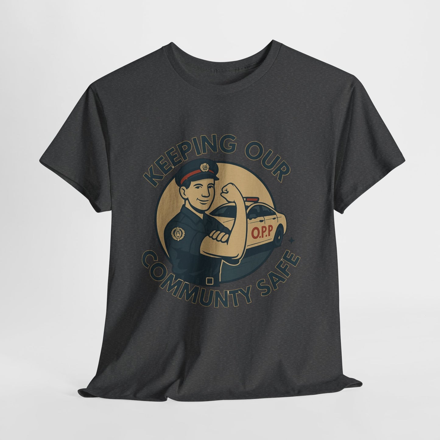 OPP ,Community Safety Tee - Unisex Heavy Cotton Shirt, Support Local Heroes, Great for Appreciation Events, Casual Wear, Everyday Comfort