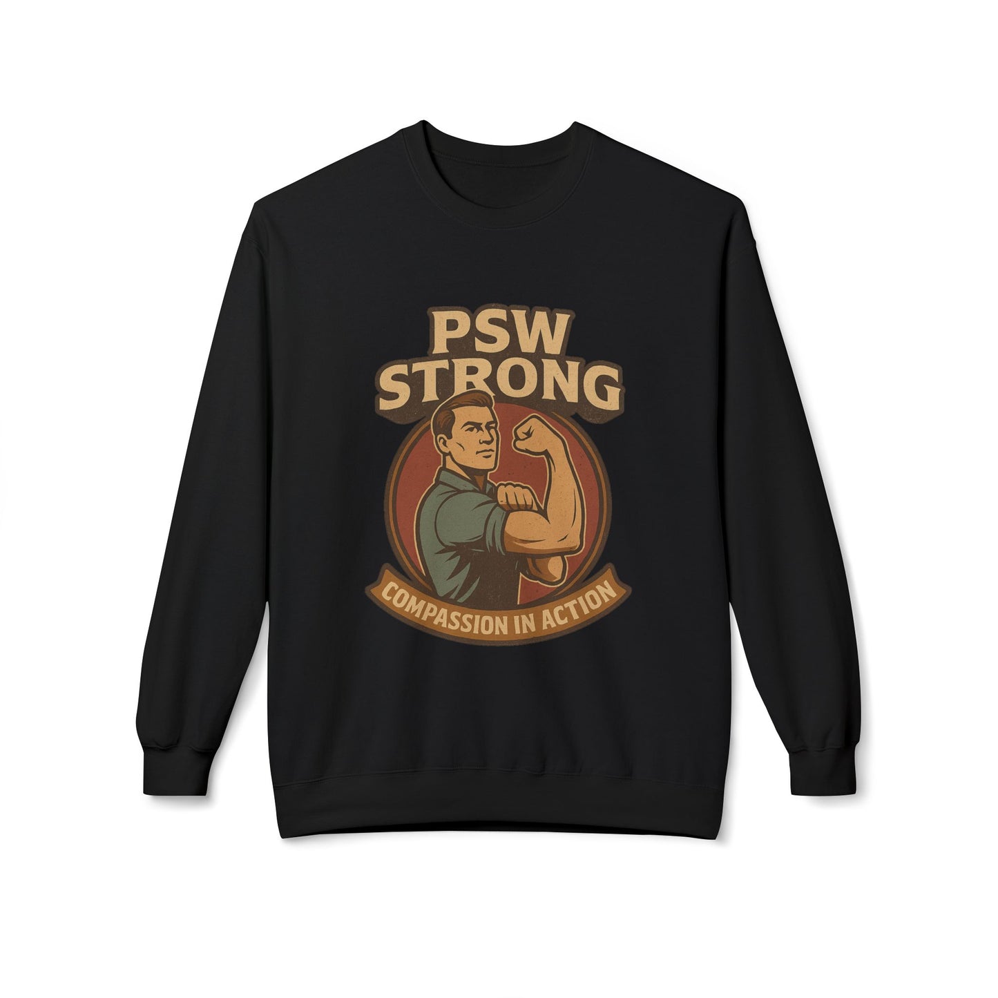 PSW Strong Compassion Crewneck Sweatshirt | Motivational Apparel, Gift for Fitness Lovers, Sportswear, Casual Wear, Inspirational Clothing