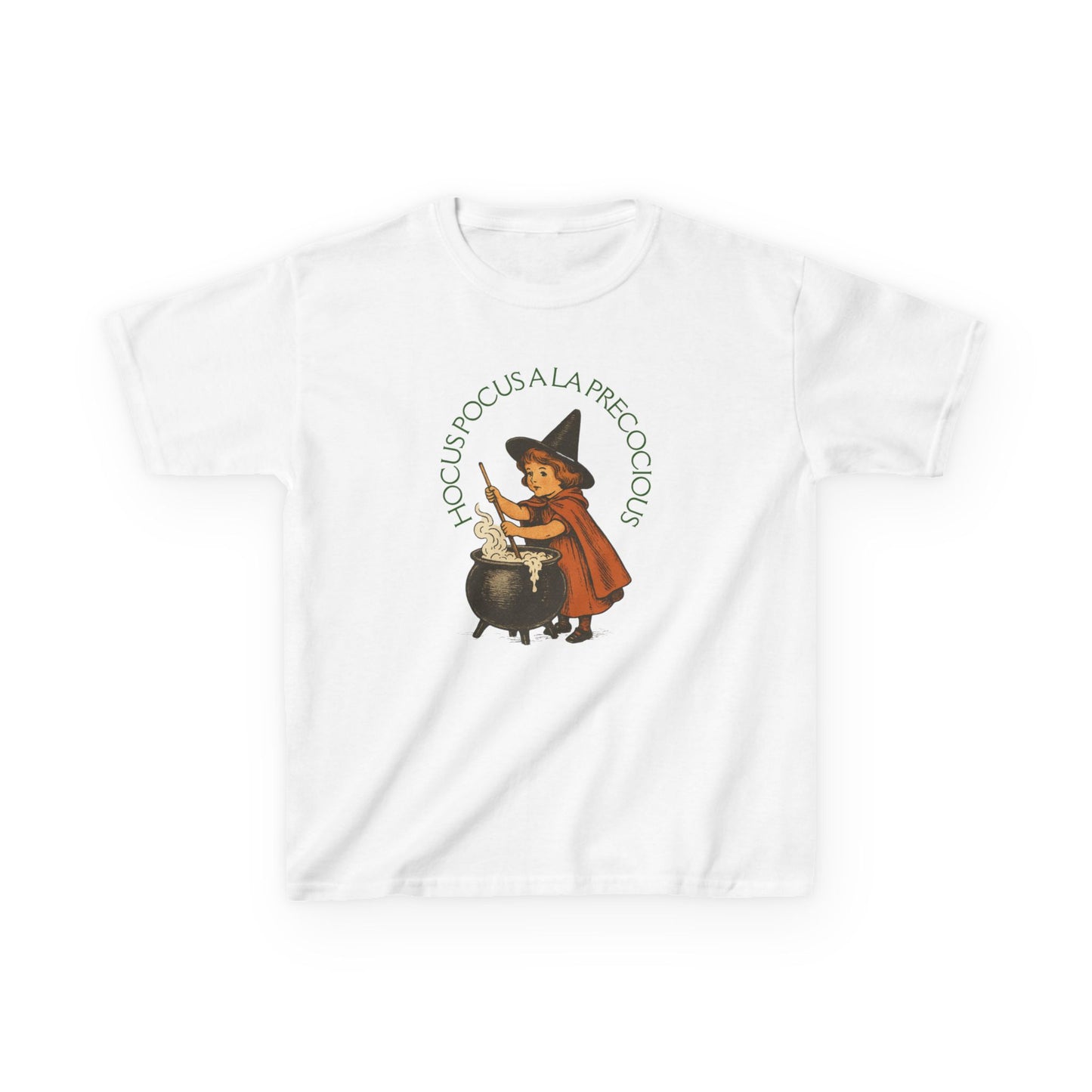 Kids Witchy Halloween Tee , Hocus Pocus a la Precocious, Vintage Style Witch Girl Shirt , Fall Boho Toddler T-Shirt