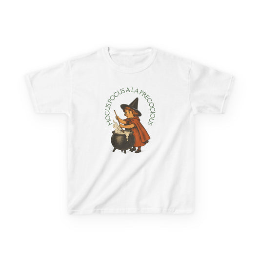 Kids Witchy Halloween Tee , Hocus Pocus a la Precocious, Vintage Style Witch Girl Shirt , Fall Boho Toddler T-Shirt