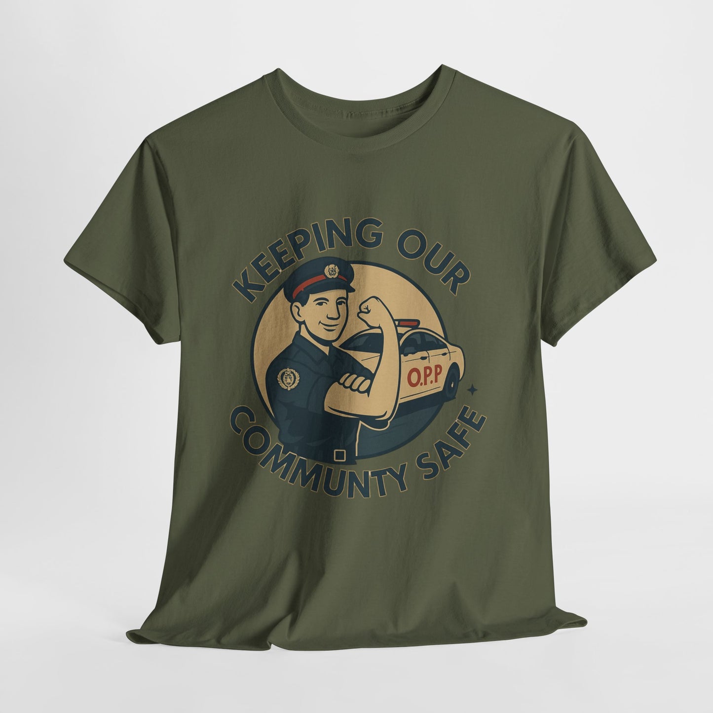 OPP ,Community Safety Tee - Unisex Heavy Cotton Shirt, Support Local Heroes, Great for Appreciation Events, Casual Wear, Everyday Comfort