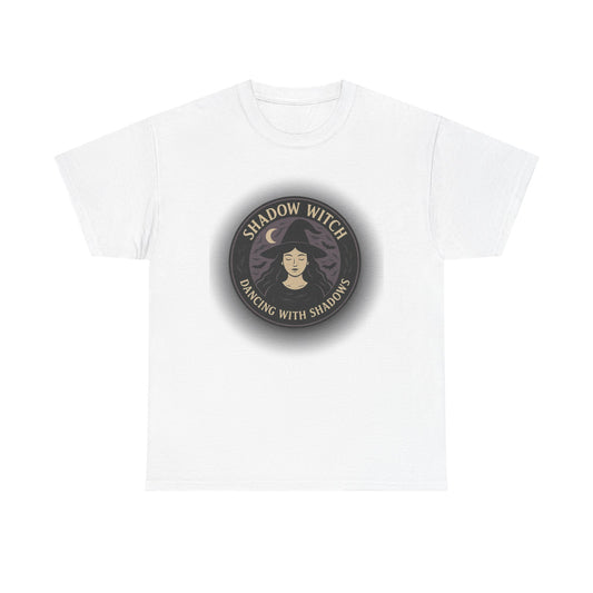 Shadow Witch Unisex Heavy Cotton Tee, Witchcraft Apparel, Halloween Gift, Boho Style T-Shirt, Magical Fashion, Gift for Witches