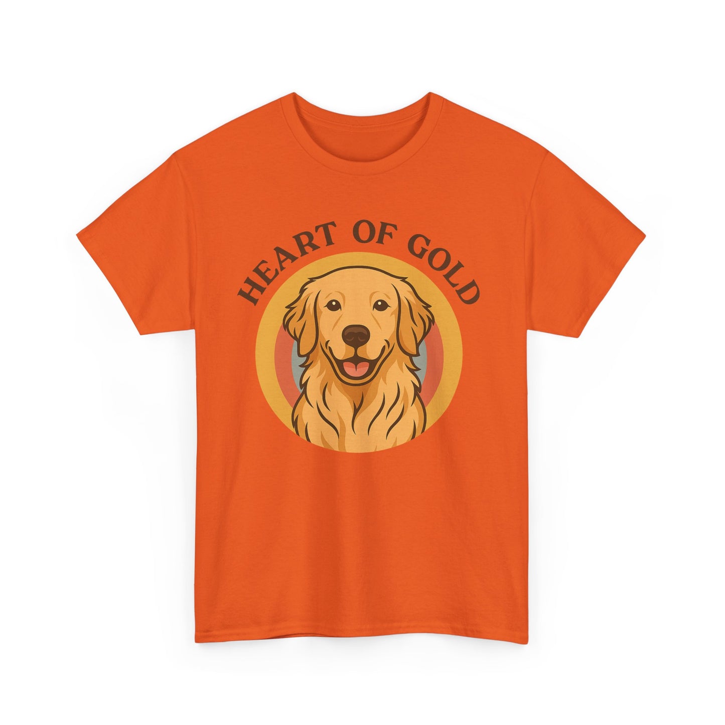 Golden Retriever, Heart of Gold Dog Tee - Unisex Heavy Cotton T-Shirt, Pet Lover Gift, Animal Lover Apparel, Golden Retriever Shirt,