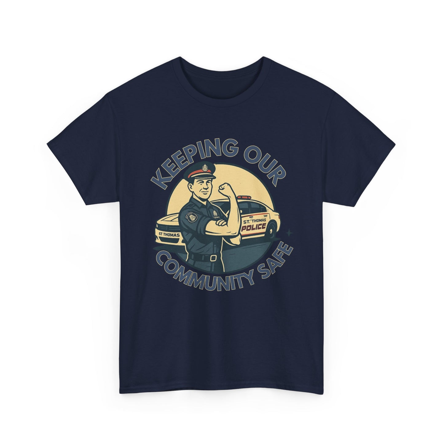 St. Thomas Police, Community Safety Tee, Unisex Cotton Tee, Police Support Shirt, Law Enforcement Gift, Gratitude Apparel