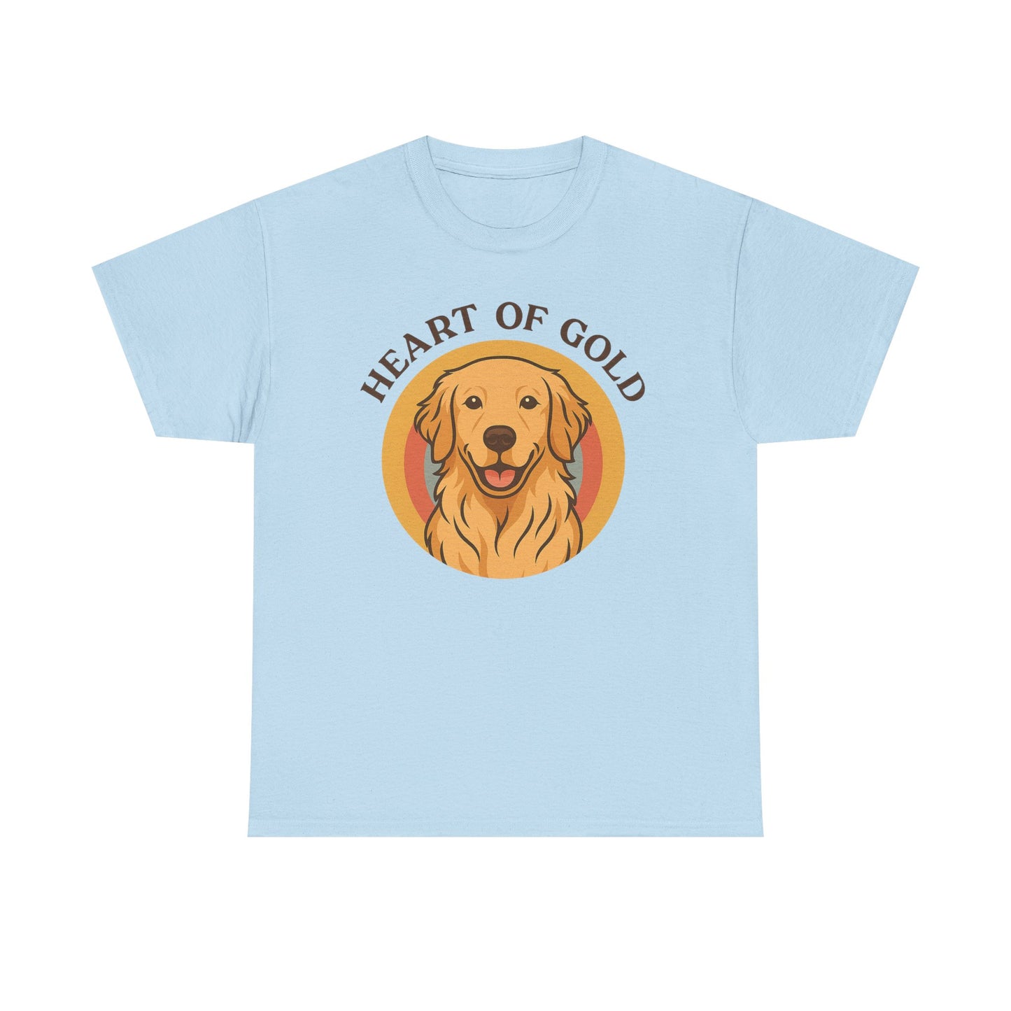 Golden Retriever, Heart of Gold Dog Tee - Unisex Heavy Cotton T-Shirt, Pet Lover Gift, Animal Lover Apparel, Golden Retriever Shirt,