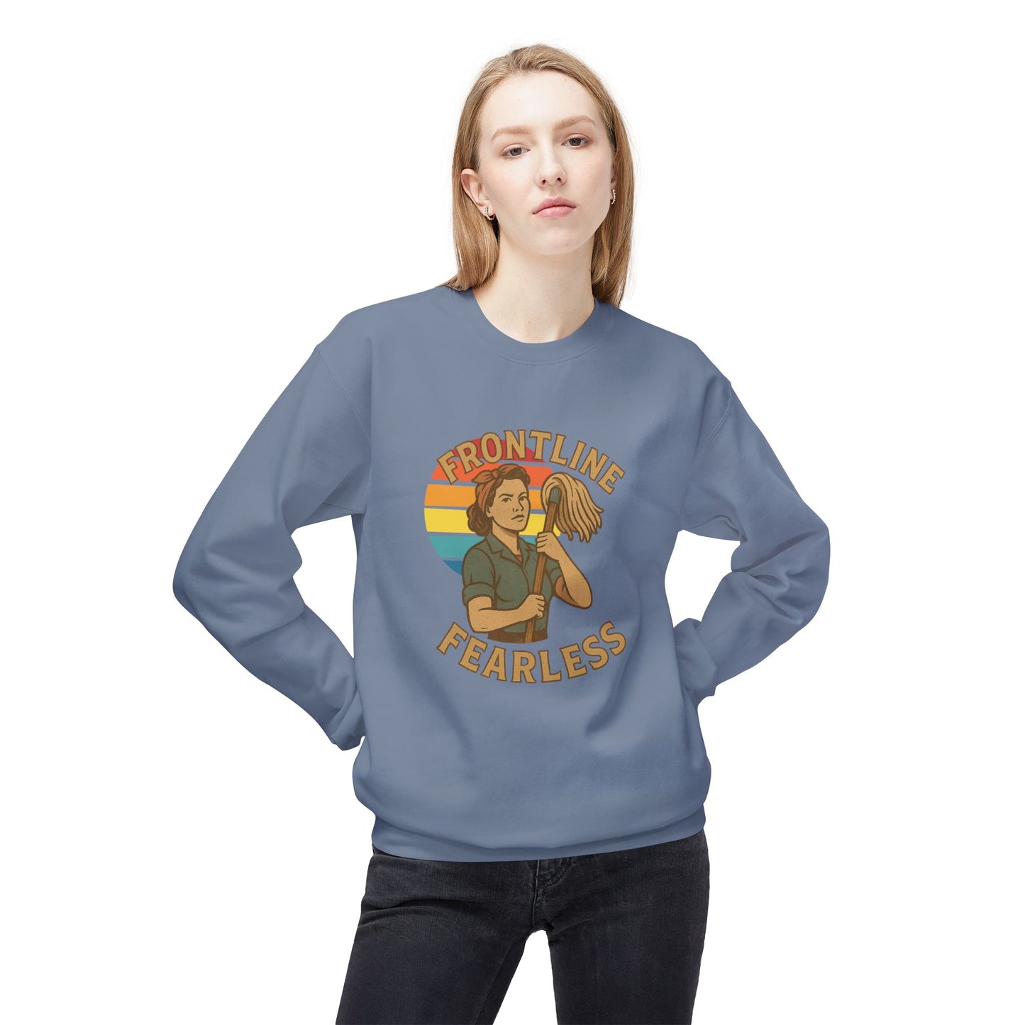 Fearless Frontline Crewneck Sweatshirt - Support Healthcare Workers, Inspirational, Cozy Gift, Casual Wear, Everyday Comfort