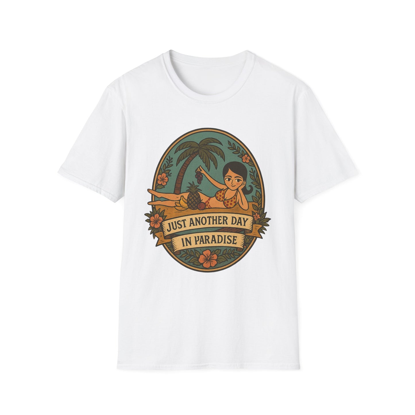 Original Art turned t-shirt, Just Another Day in Paradise Tee | Summer Vibe T-Shirt, Beachwear, Vacation Shirt, Gift for Her, Relaxed Fit