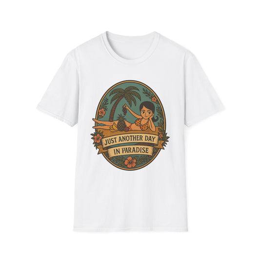 Original Art turned t-shirt, Just Another Day in Paradise Tee | Summer Vibe T-Shirt, Beachwear, Vacation Shirt, Gift for Her, Relaxed Fit
