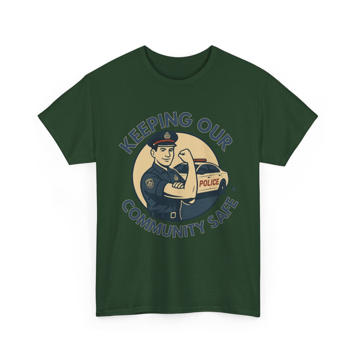 Male Police, Community Safety Tee - Unisex Heavy Cotton Shirt, Police Appreciation T-Shirt, Gift for Heroes, Casual Wear, Law Enforcement Support