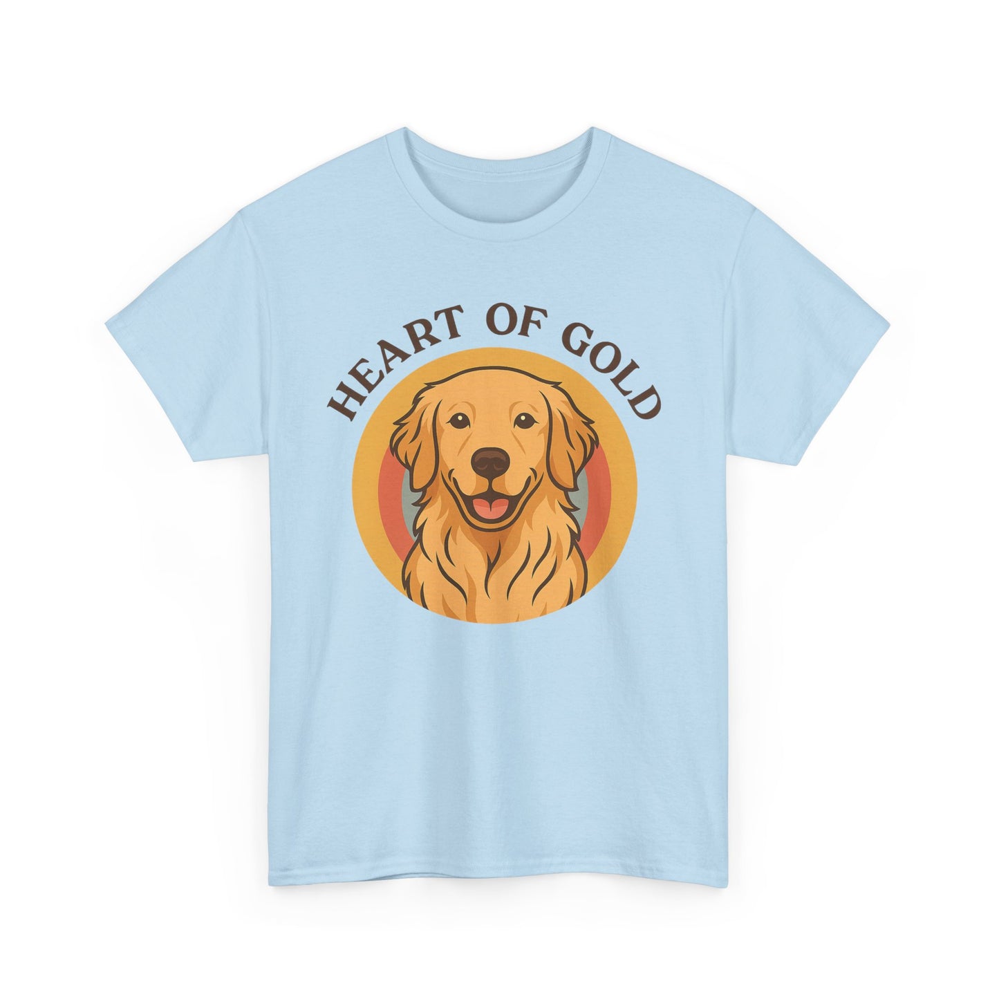 Golden Retriever, Heart of Gold Dog Tee - Unisex Heavy Cotton T-Shirt, Pet Lover Gift, Animal Lover Apparel, Golden Retriever Shirt,