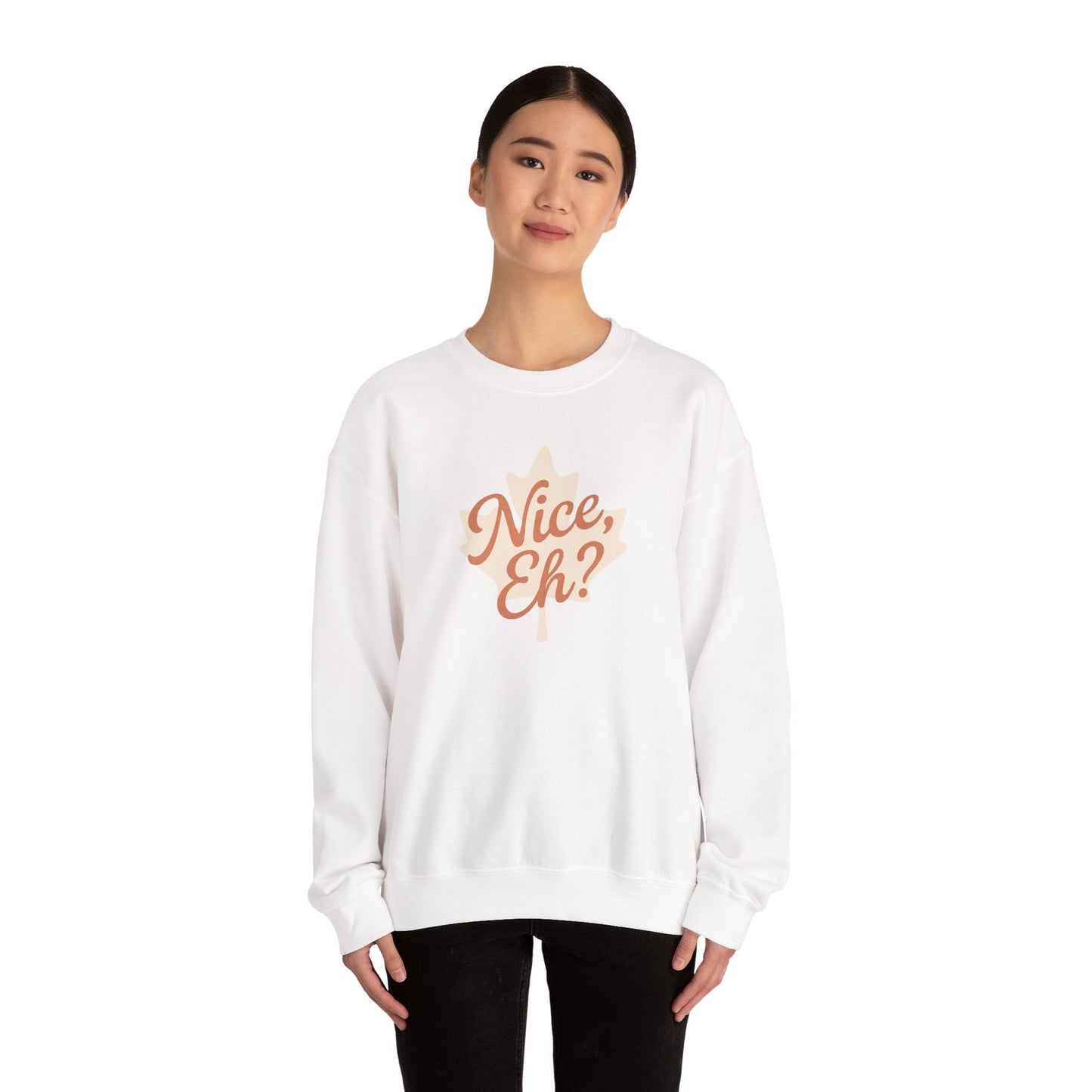 Chill Canadian Sweatshirt, Nice , Eh With Canadian leaf, Moonwoven by Luna, Unisex Crewneck, Warm Pullover, Cozy Jumper, Maple Leaf Sweater,
