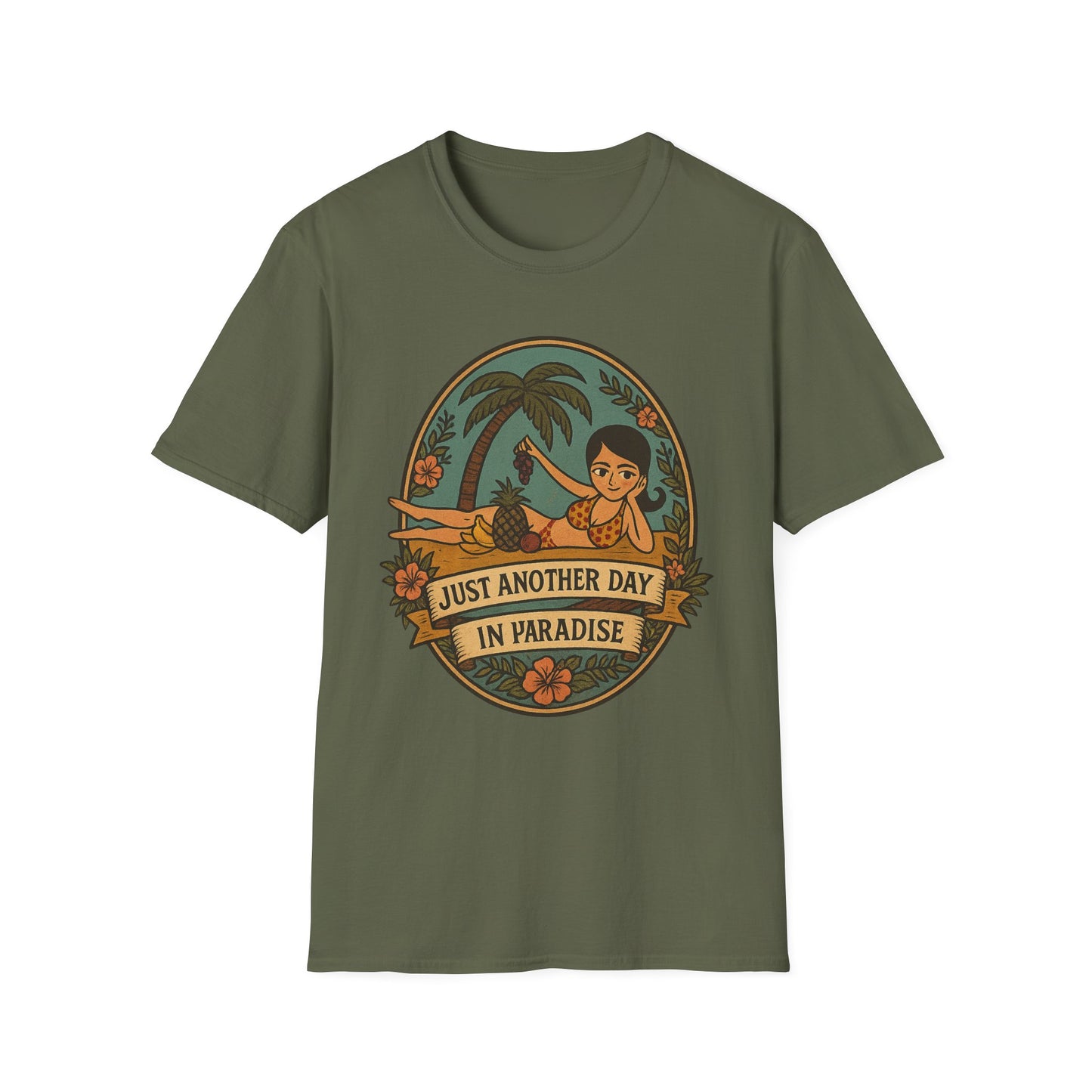 Original Art turned t-shirt, Just Another Day in Paradise Tee | Summer Vibe T-Shirt, Beachwear, Vacation Shirt, Gift for Her, Relaxed Fit