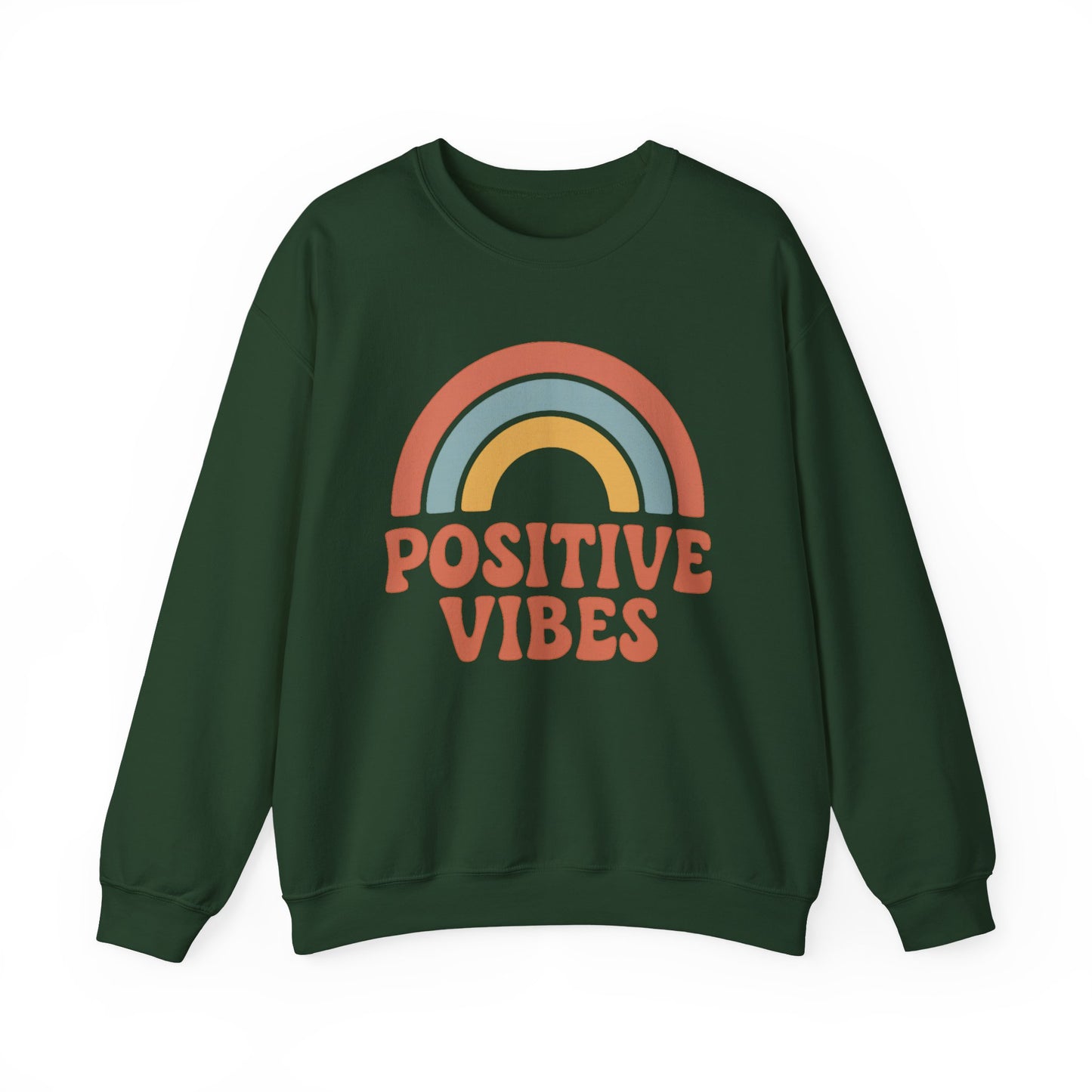 Positive Vibes, Retro Crewneck Sweater, Vintage style.