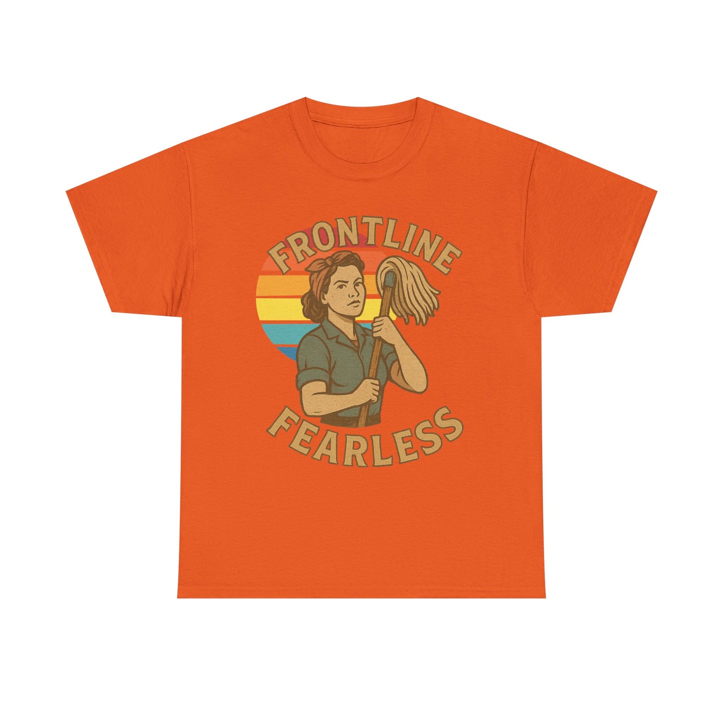 Fearless Frontline Unisex Heavy Cotton Tee, Inspirational T-Shirt, Women's Empowerment Shirt, Everyday Comfort Wear, Gift for Heroes
