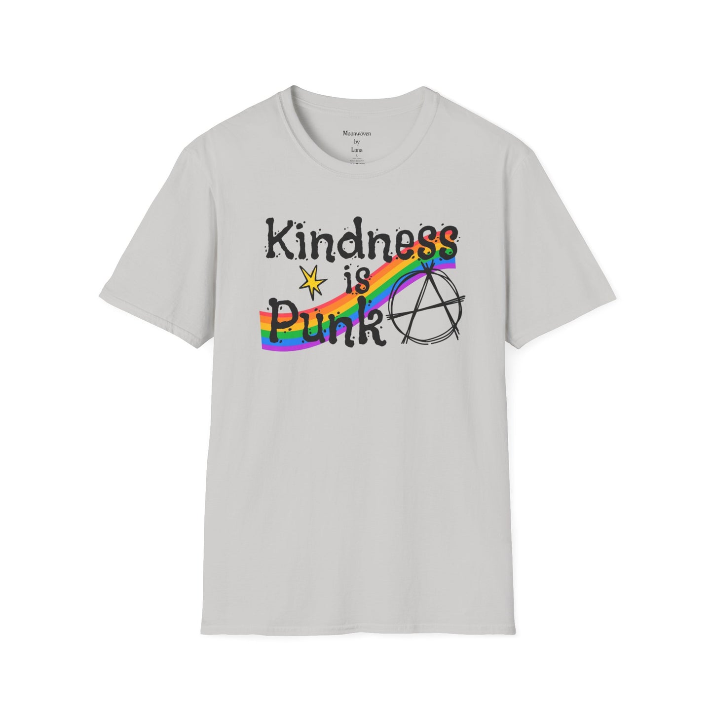 Kindness is Punk T_shirt, design by Moonwoven by Luna