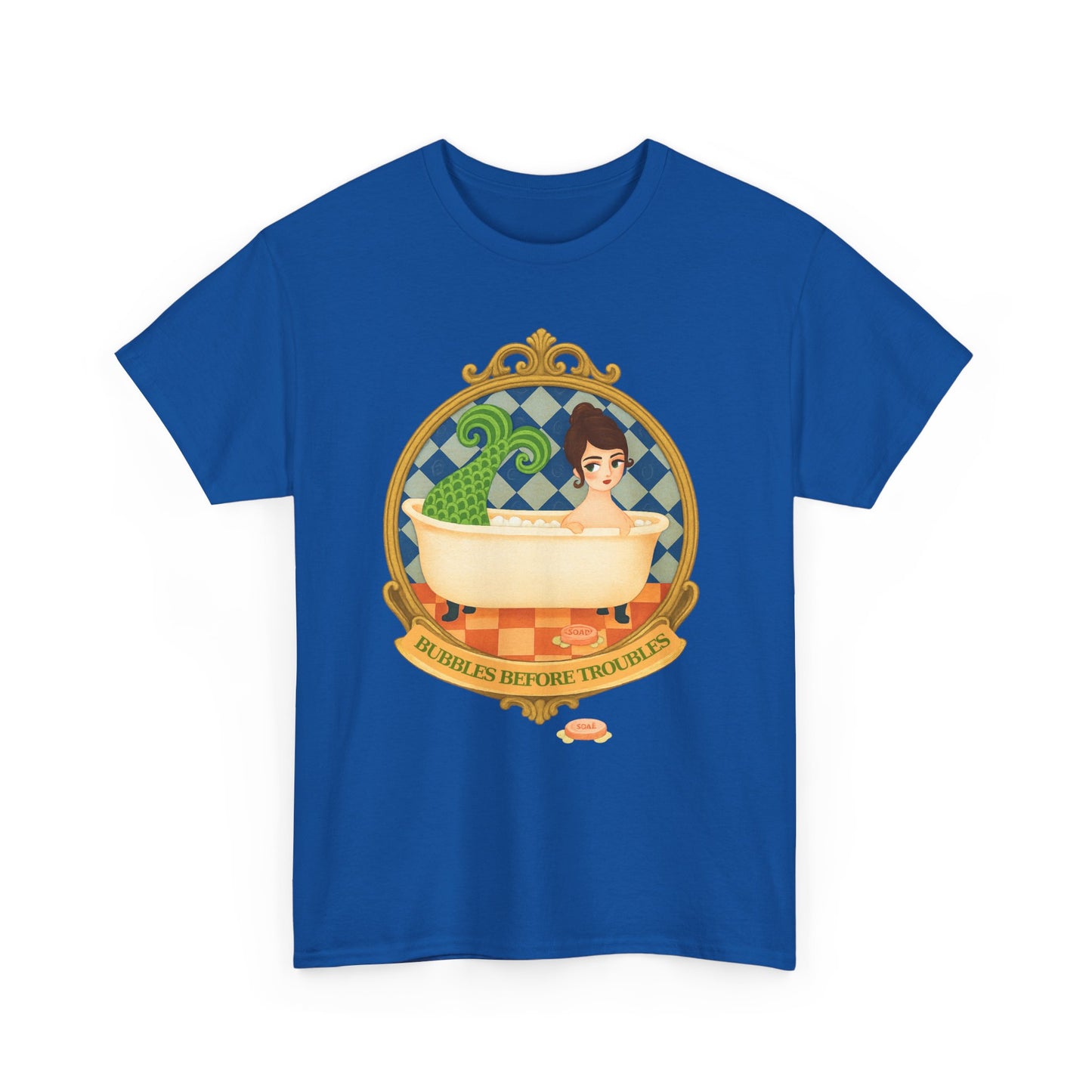 Mermaid Troubles ,Whimsical Bathtub Tee | Fun Gift for Aquatic Lovers, Retro Style T-Shirt, Quirky Graphic Tee, Unique Casual Wear, Bath-Themed Apparel