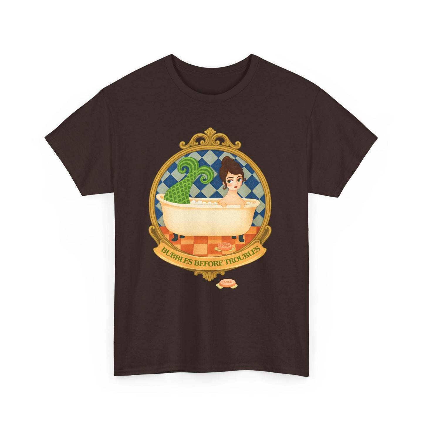Mermaid Troubles ,Whimsical Bathtub Tee | Fun Gift for Aquatic Lovers, Retro Style T-Shirt, Quirky Graphic Tee, Unique Casual Wear, Bath-Themed Apparel