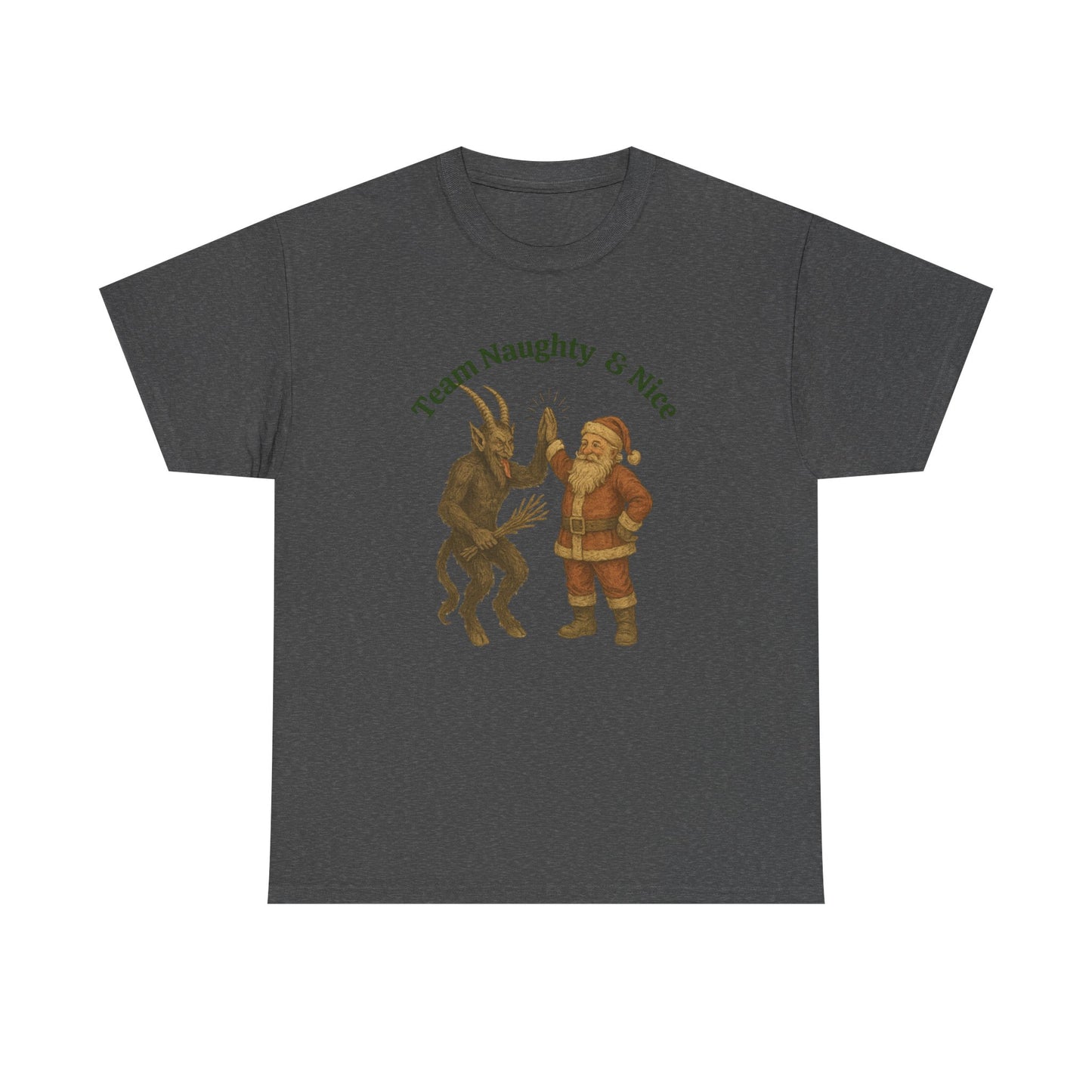Naughty or Nice, Santa & Krampus High Five Holiday t-shirt!
