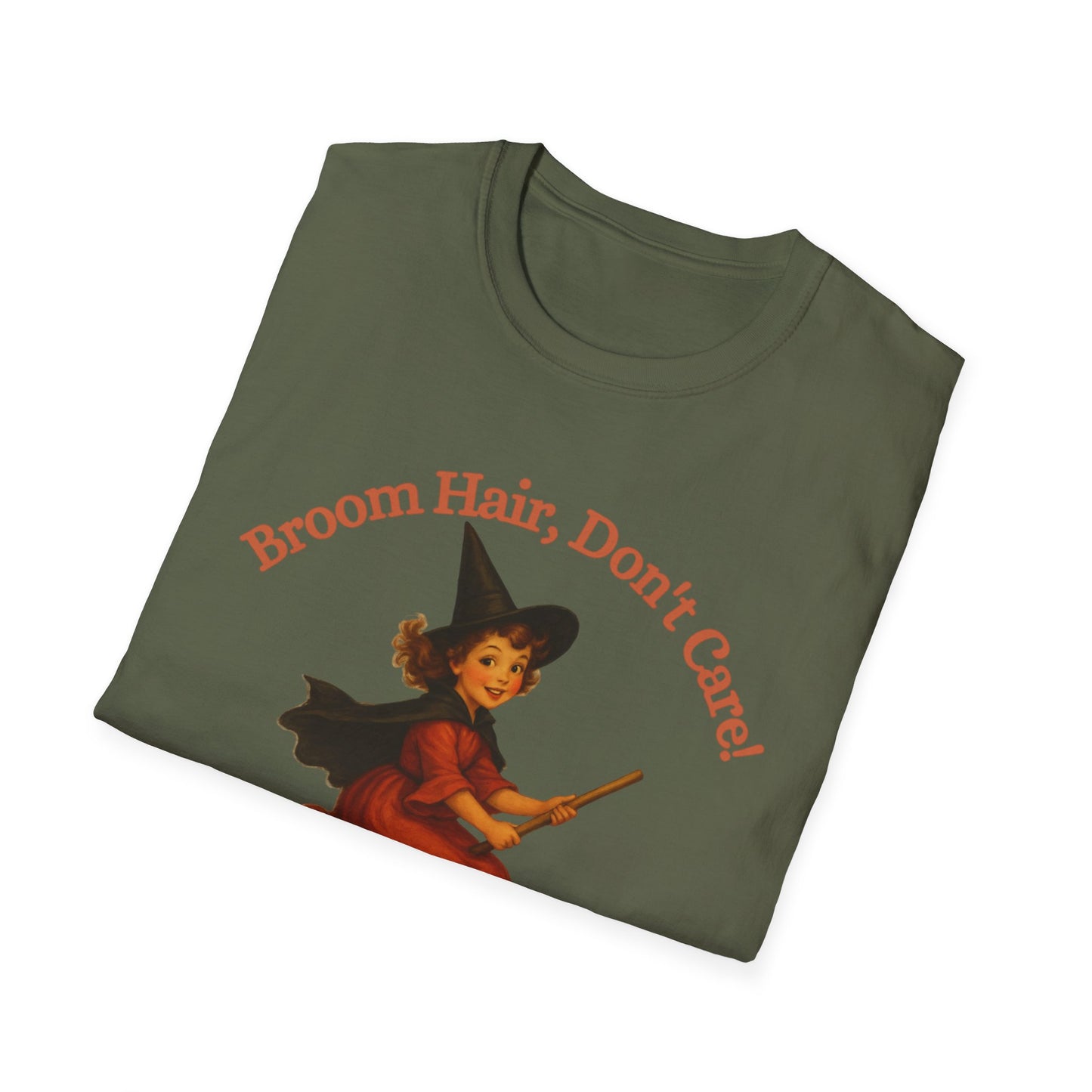 Witchy T-Shirt: Broom Hair, Don't Care | Halloween Apparel, Spooky Gift, Unisex Tee, Witch Costume , designer Moonwoven by Luna