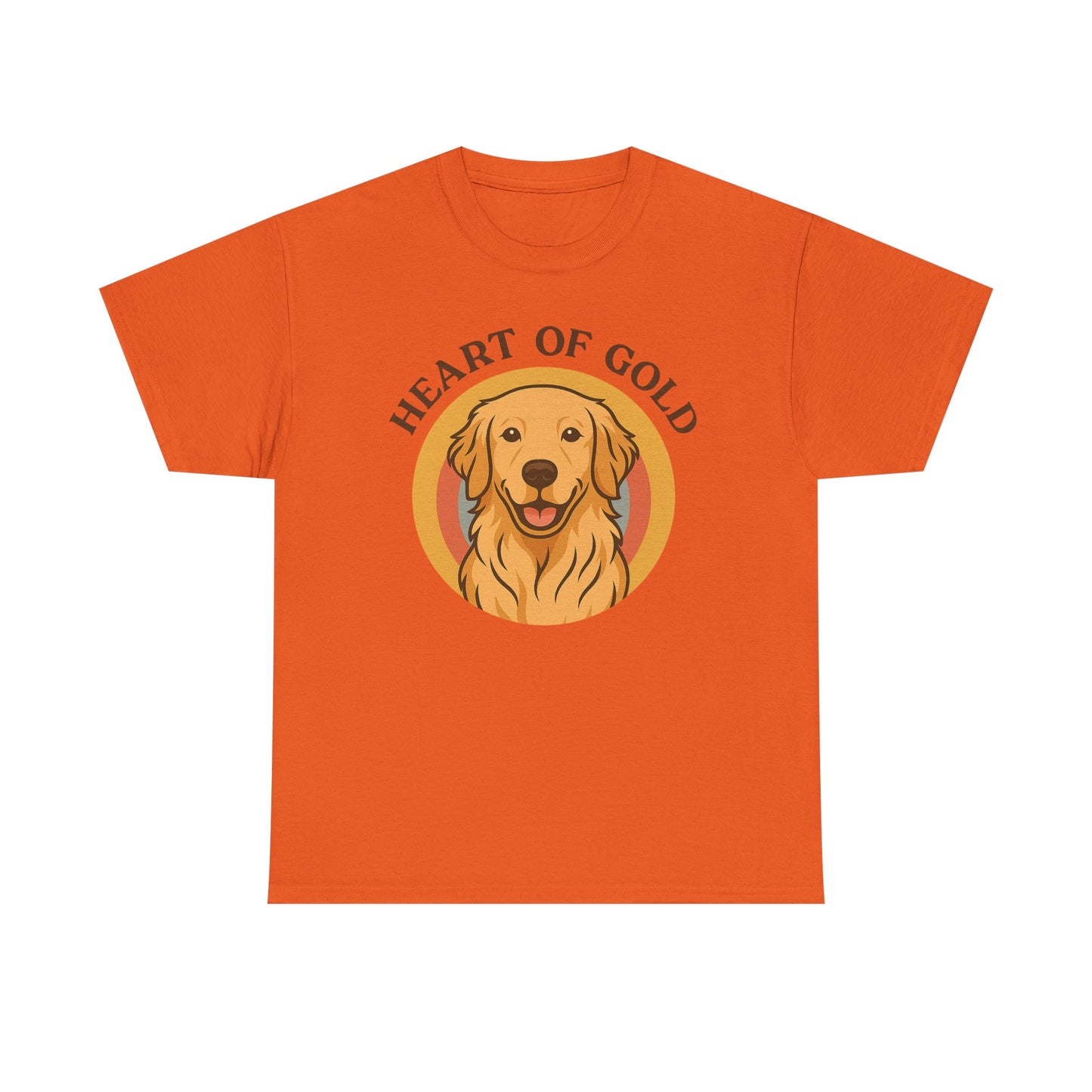 Golden Retriever, Heart of Gold Dog Tee - Unisex Heavy Cotton T-Shirt, Pet Lover Gift, Animal Lover Apparel, Golden Retriever Shirt,