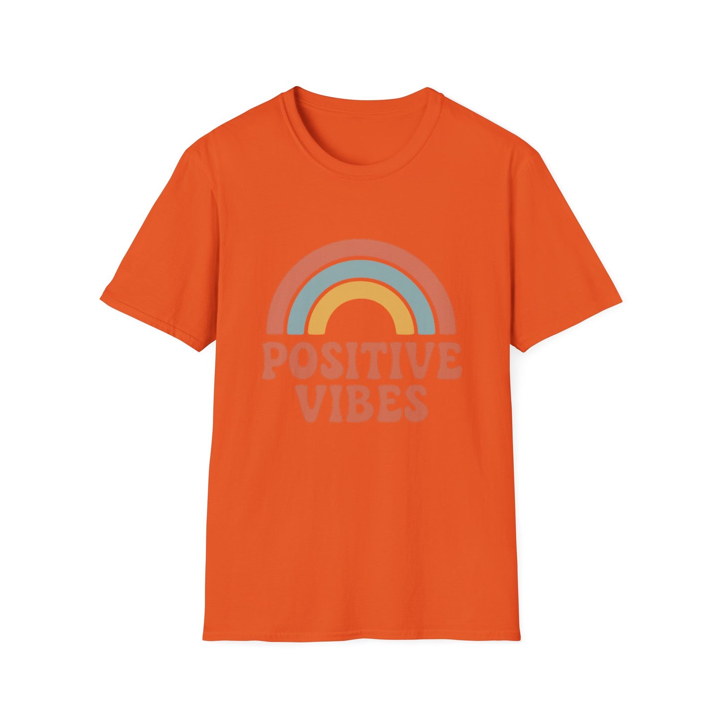 Retro "Positive Vibes" Rainbow Unisex , Graphic Tee