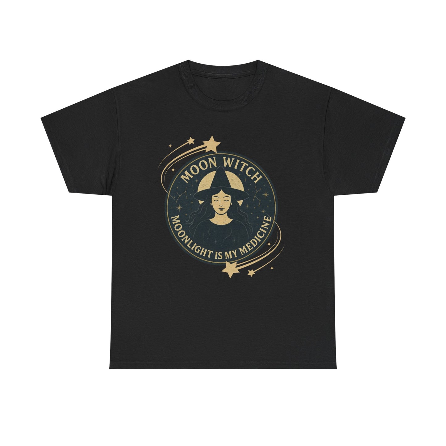 Moon Witch Heavy Cotton Tee | Perfect for Witchy Vibes, Gifts for Witch Lovers, Magical Occasions, Astrology Fashion, Witchy Apparel
