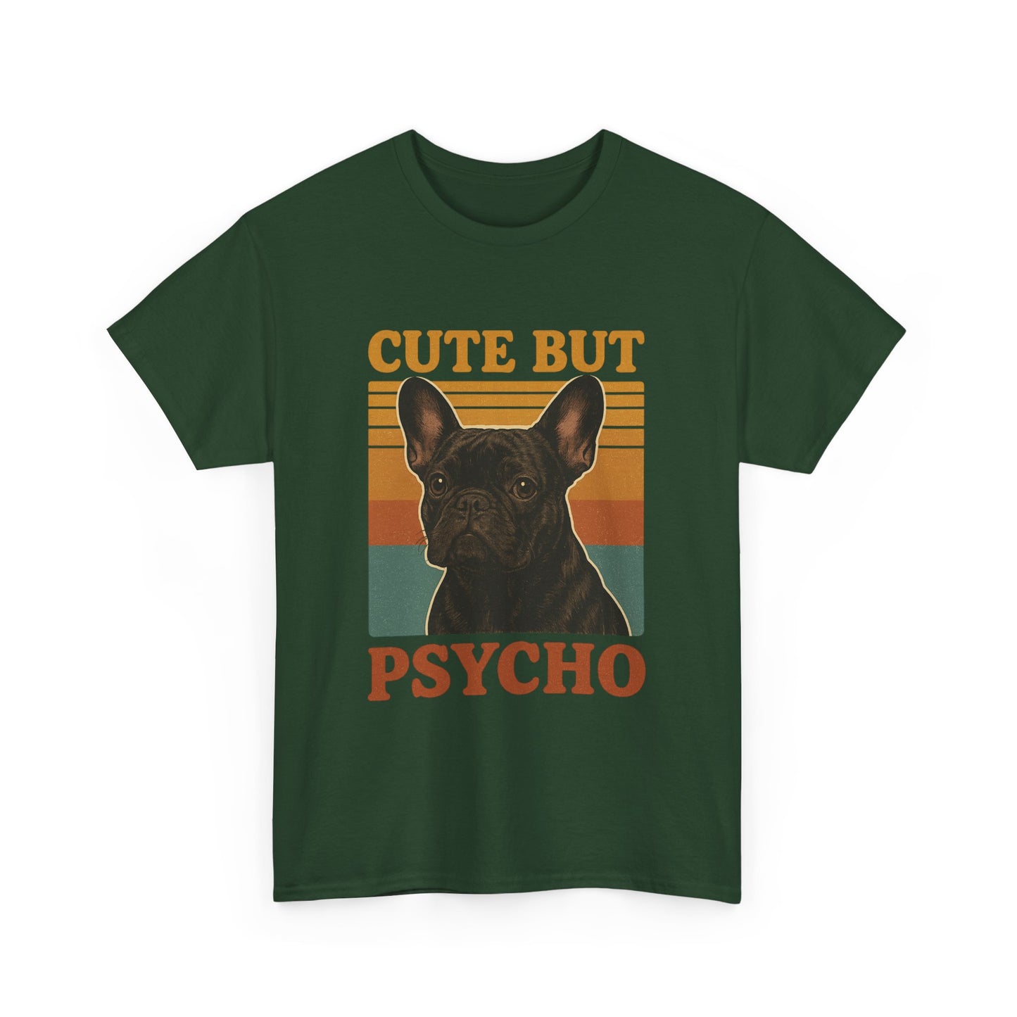 French Bulldog Cute But Psycho Unisex Tee, Funny Dog Lover Shirt, Moonwoven Design, Gift for Animal Lovers, Frenchie Tee, Graphic Dog Print