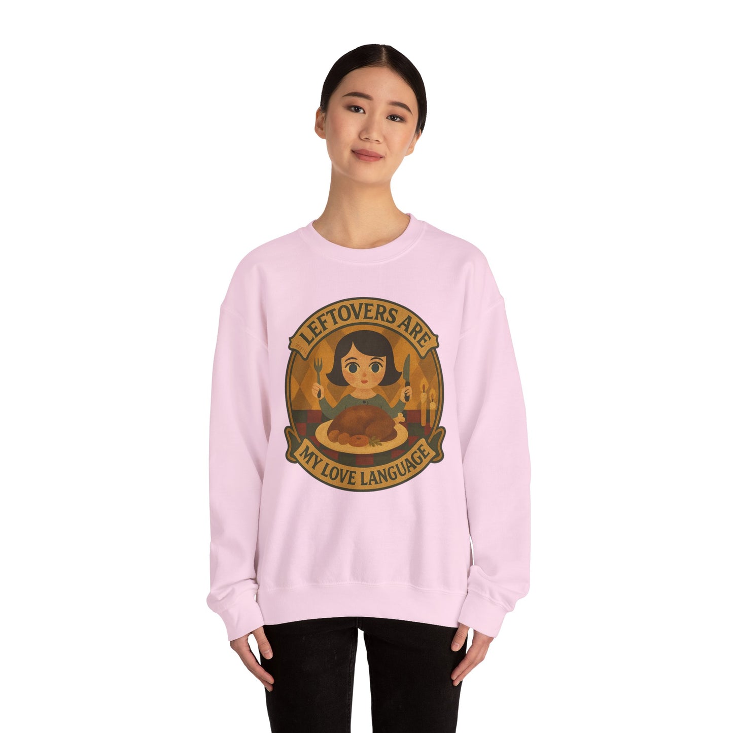 Leftovers Love Language Sweatshirt, Foodie Gift, Original Art Clothing, Moonwoven by Luna, Crewneck Jumper