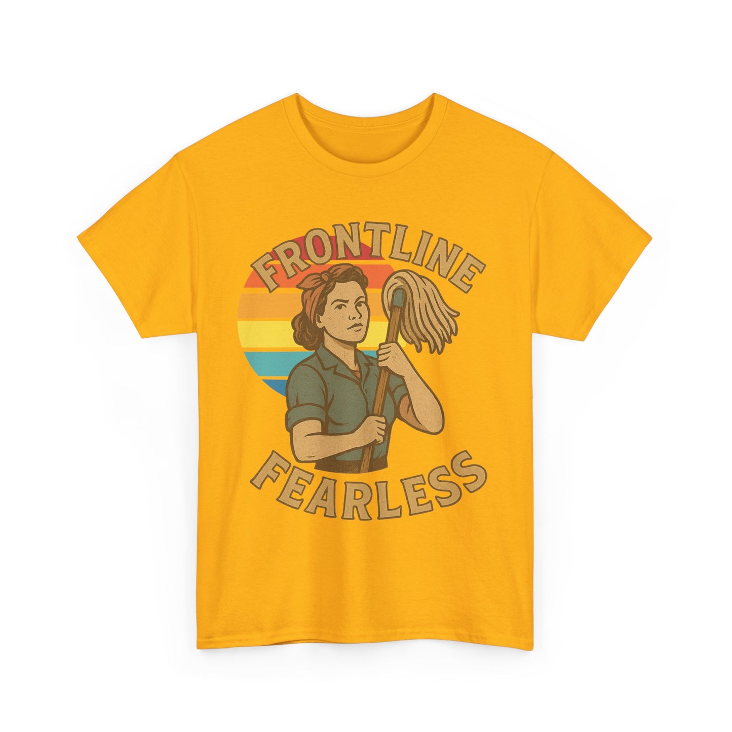 Fearless Frontline Unisex Heavy Cotton Tee, Inspirational T-Shirt, Women's Empowerment Shirt, Everyday Comfort Wear, Gift for Heroes