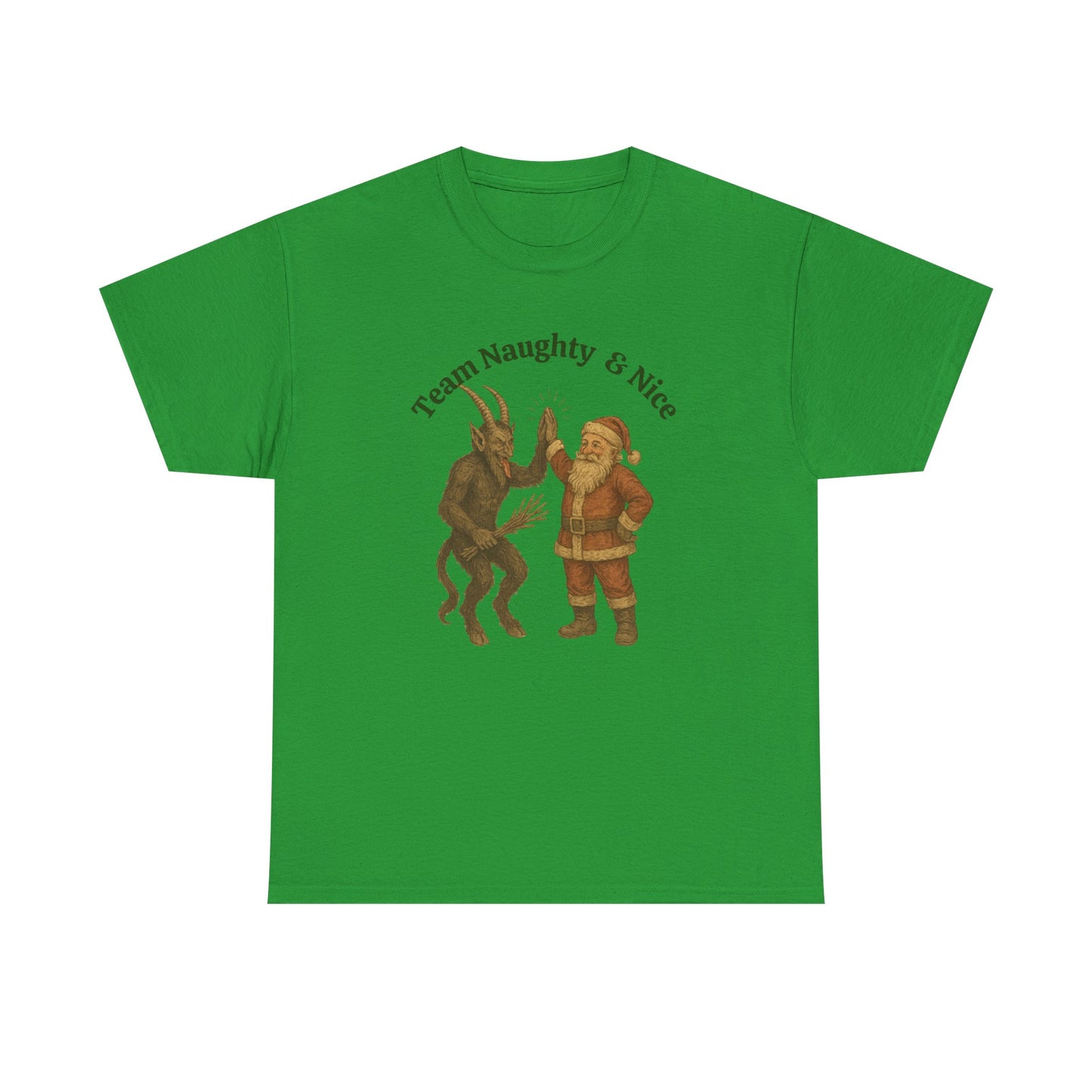 Naughty or Nice, Santa & Krampus High Five Holiday t-shirt!