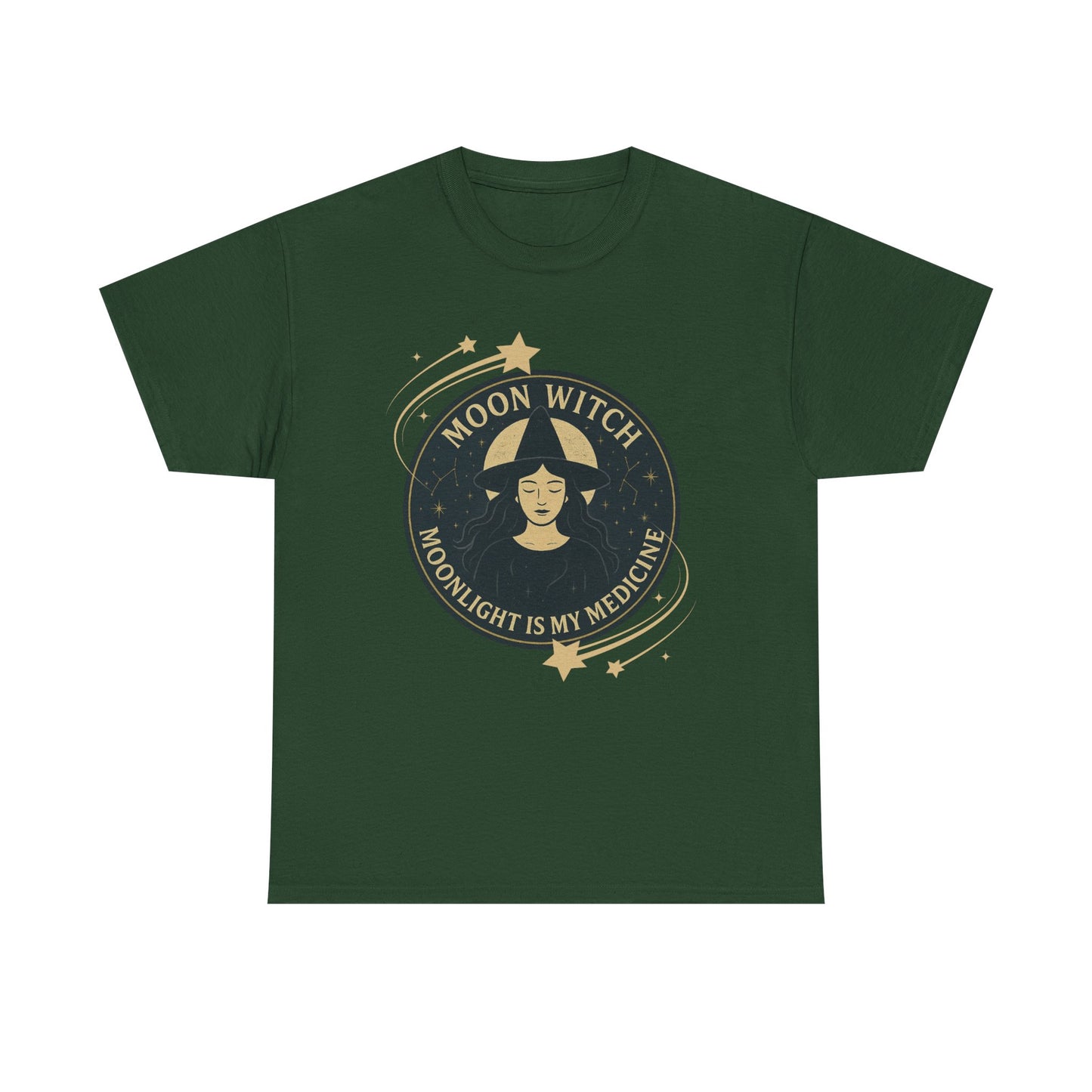 Moon Witch Heavy Cotton Tee | Perfect for Witchy Vibes, Gifts for Witch Lovers, Magical Occasions, Astrology Fashion, Witchy Apparel