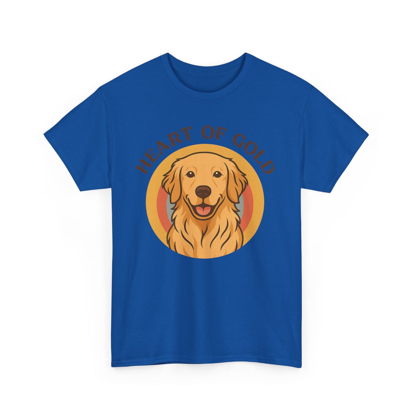 Golden Retriever, Heart of Gold Dog Tee - Unisex Heavy Cotton T-Shirt, Pet Lover Gift, Animal Lover Apparel, Golden Retriever Shirt,