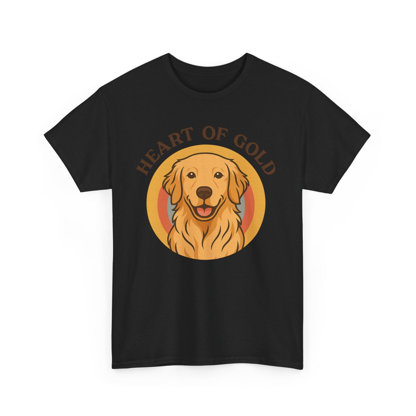 Golden Retriever, Heart of Gold Dog Tee - Unisex Heavy Cotton T-Shirt, Pet Lover Gift, Animal Lover Apparel, Golden Retriever Shirt,