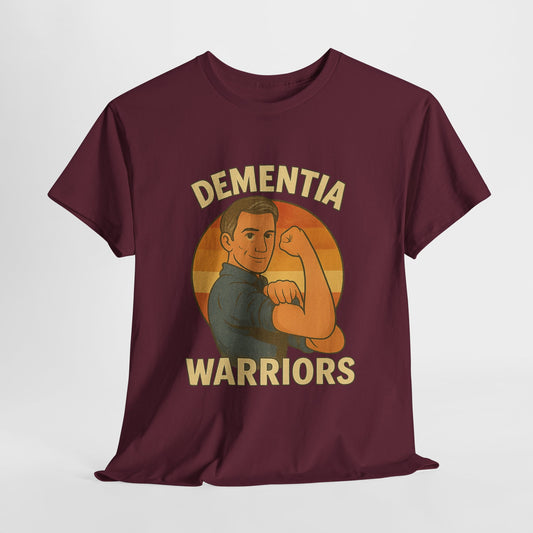Male , Dementia Warriors Unisex Heavy Cotton Tee | Support, Awareness, Gifts, Advocacy, Comfort Wear