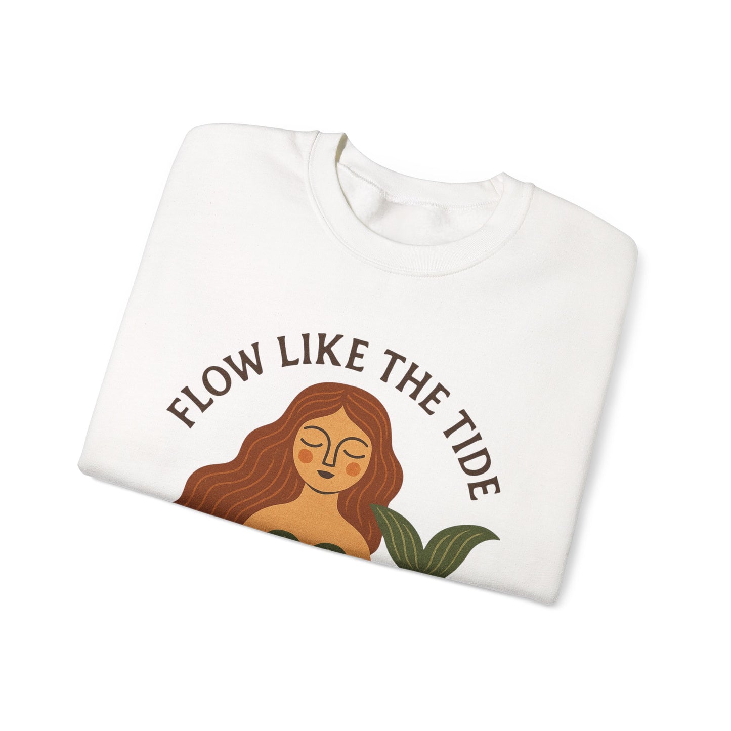 Flow Like the Tide - Boho Mermaid Crewneck Sweatshirt