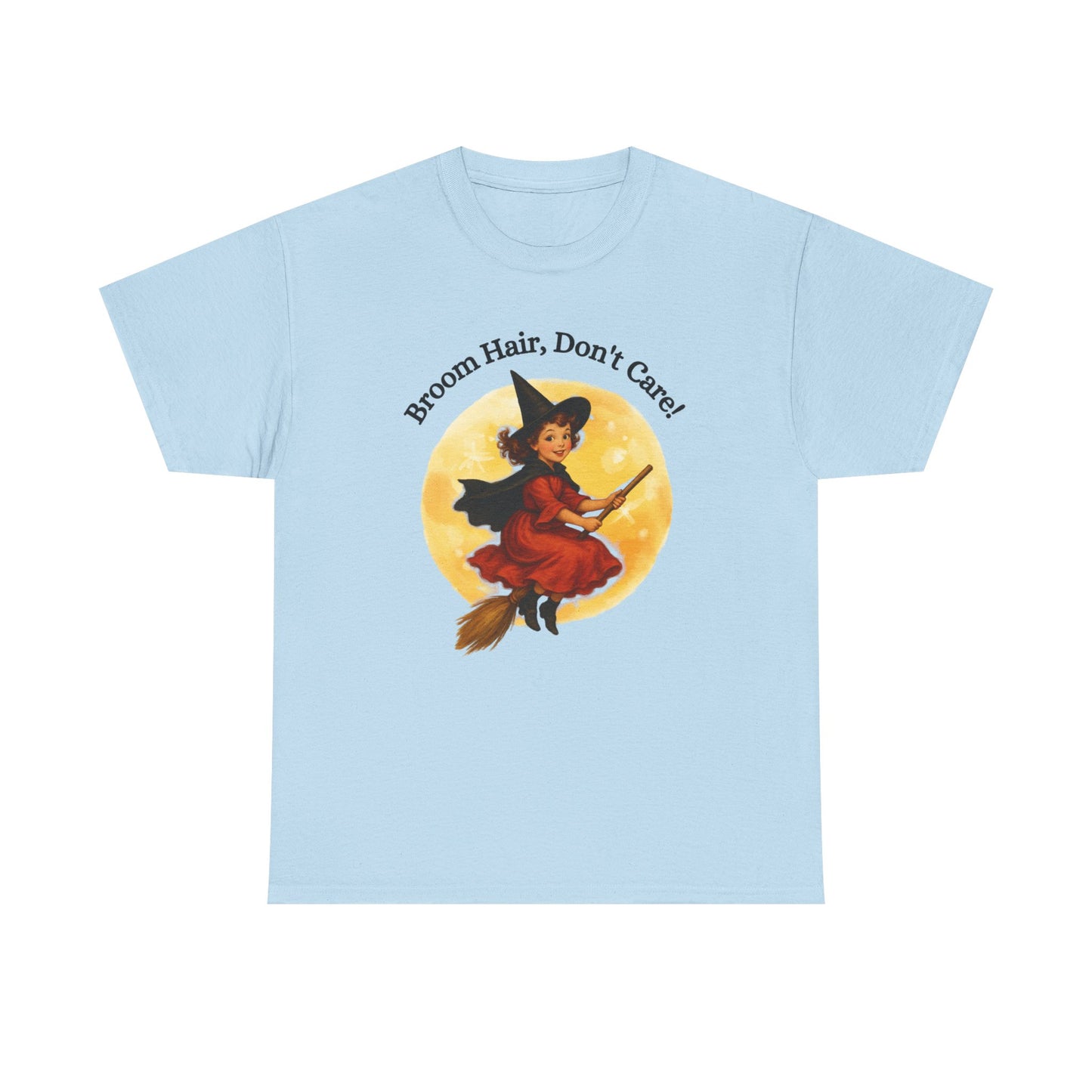 Vintage Cute Witch T-Shirt ,Retro Halloween Broomstick Tee