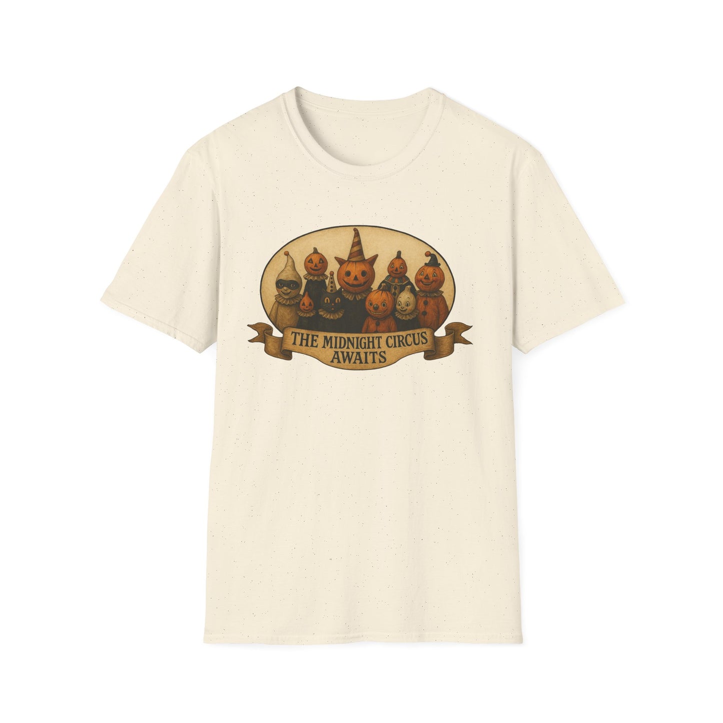 The Midnight Circus Awaits , Unisex T-Shirt, Moonwoven Luna Tee, Softstyle Graphic Shirt, Dark Circus Clothing, Mystical Festival Top
