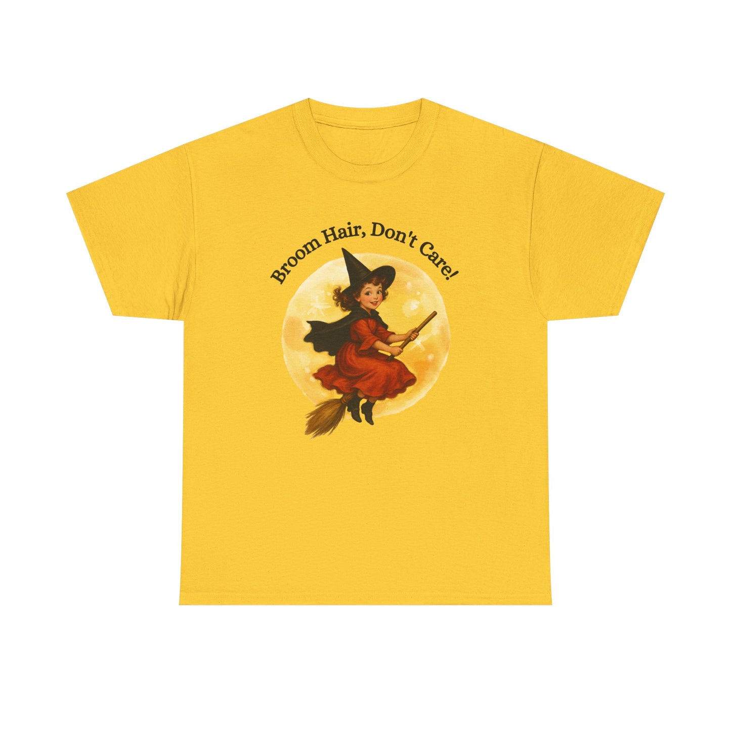 Vintage Cute Witch T-Shirt ,Retro Halloween Broomstick Tee