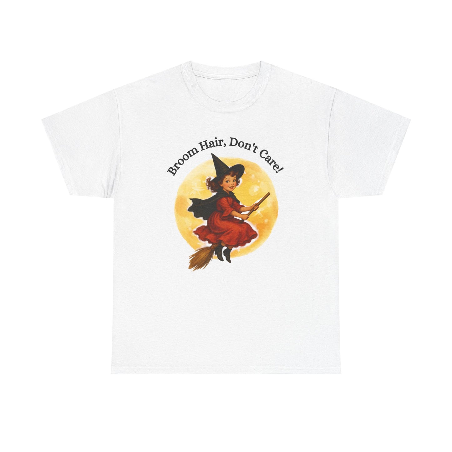 Vintage Cute Witch T-Shirt ,Retro Halloween Broomstick Tee