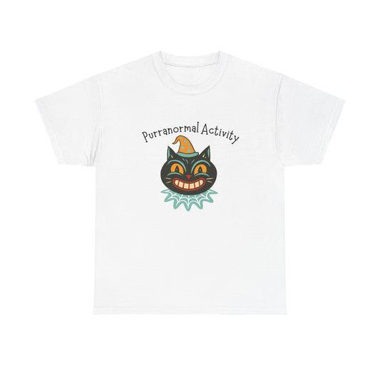 Vintage Black Cat T-Shirt , Purranormal Activity Retro Halloween Tee