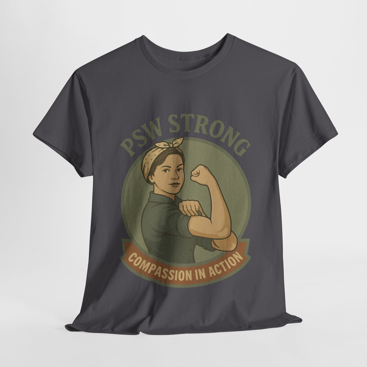 PSW Strong Unisex Heavy Cotton Tee | Compassion in Action T-Shirt, Motivational Tee, Gift for Caregivers, Healthcare Apparel, [...]