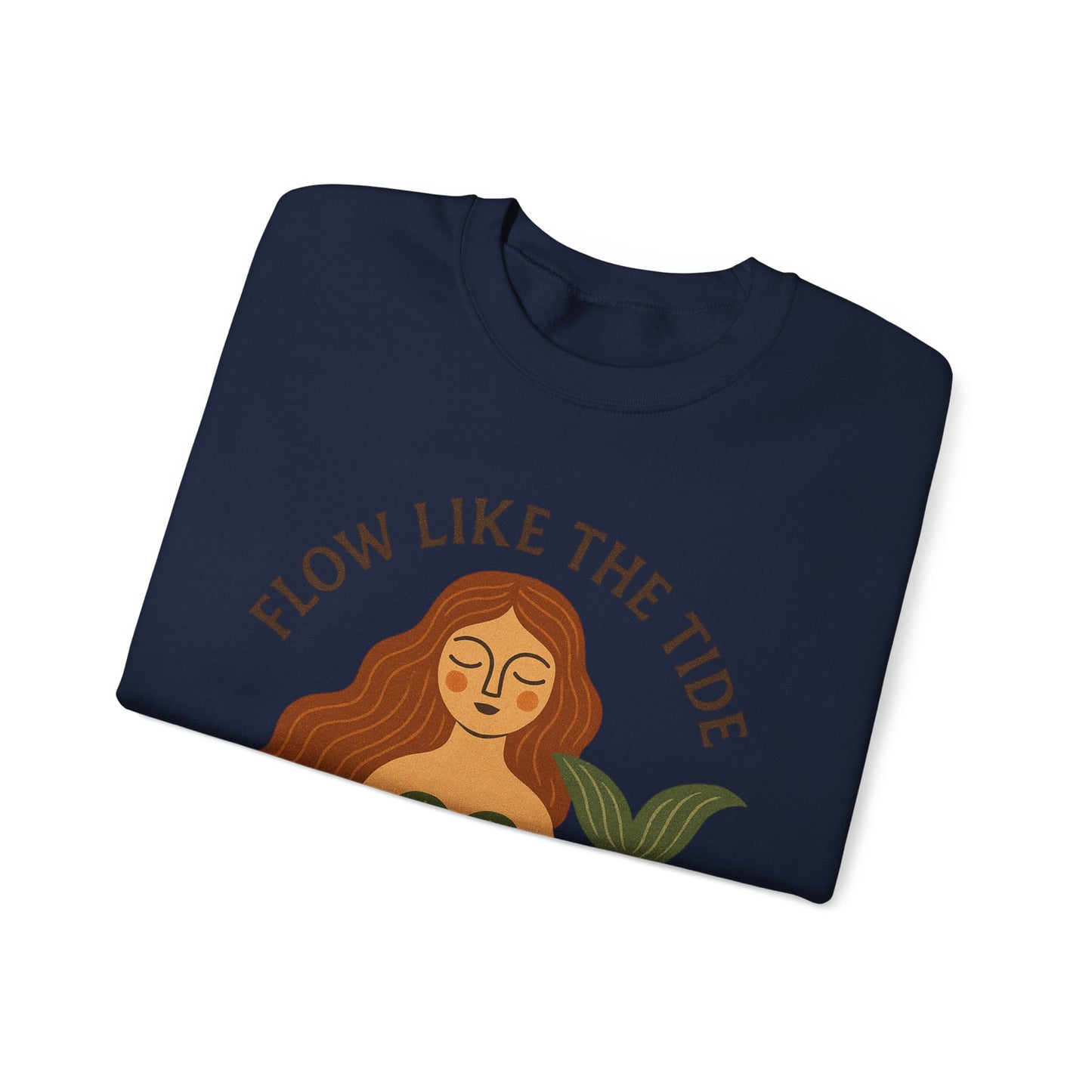 Flow Like the Tide - Boho Mermaid Crewneck Sweatshirt