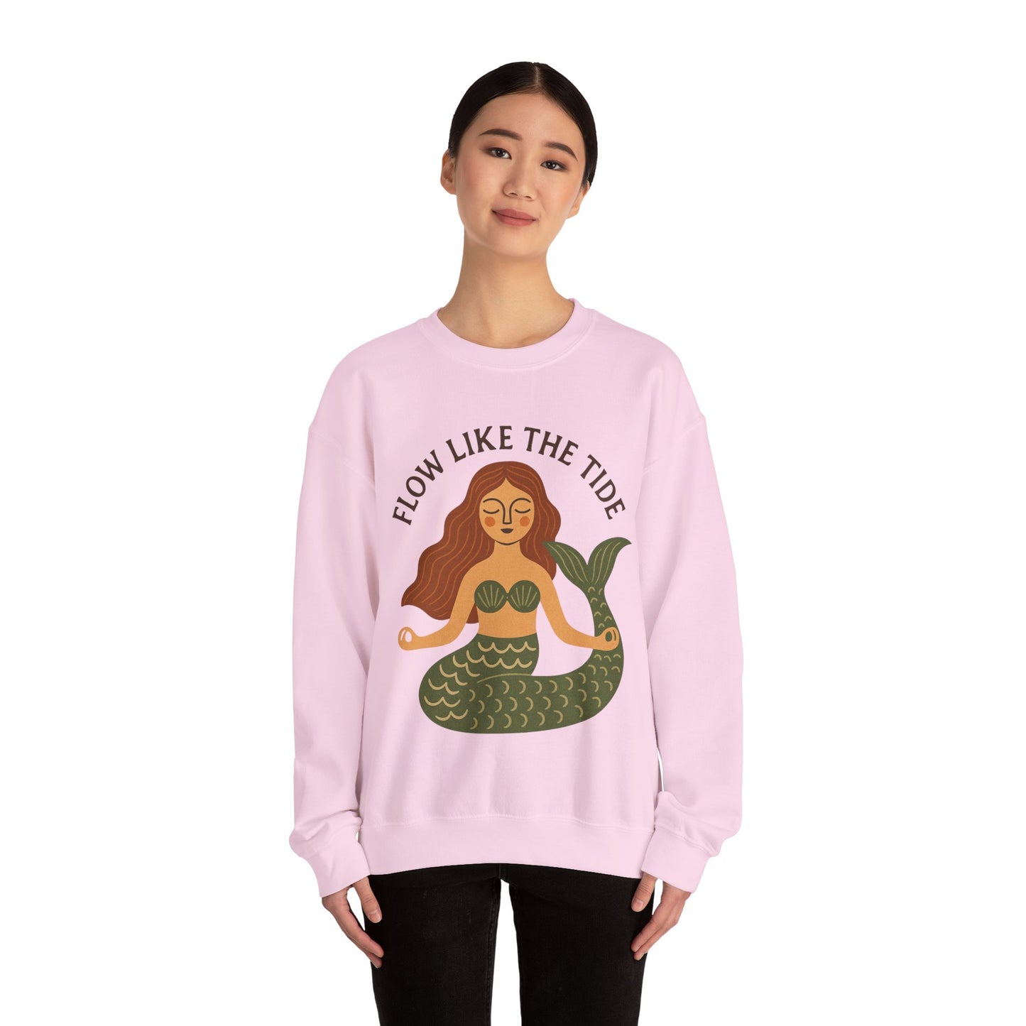 Flow Like the Tide - Boho Mermaid Crewneck Sweatshirt