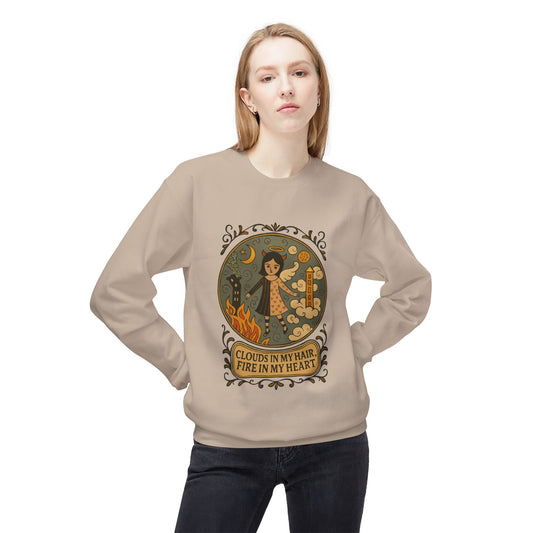 Cozy Inspirational Sweatshirt, Soft Fleece Crewneck, Fire in My Heart, Gift for Dreamers, Fall Fashion, Unisex Crew Sweatshirt