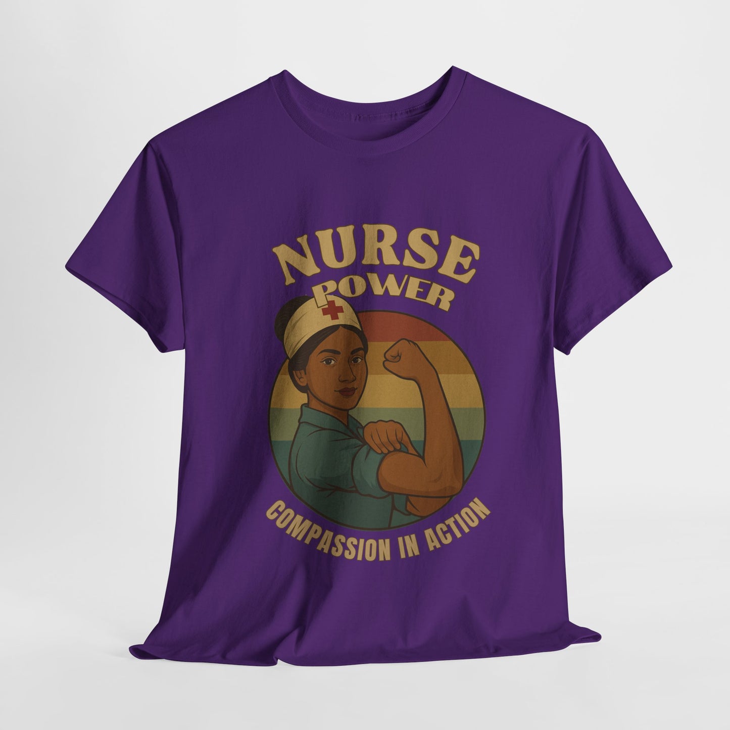 Compassion Nurse Power Tee - Unisex Heavy Cotton T-Shirt, Inspirational Gift for Healthcare Workers, Nursing Appreciation, Medical Professionals, [...]